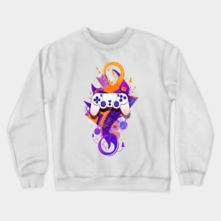 Console controller watercolor tattoo Crewneck Sweatshirt